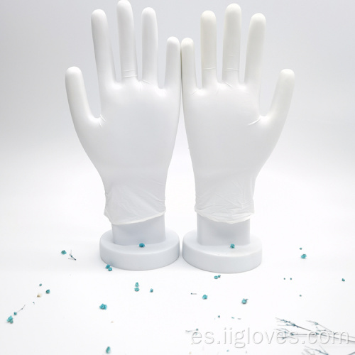 Seguridad doméstica Protección de guantes de nitrilo blanco que trabaja